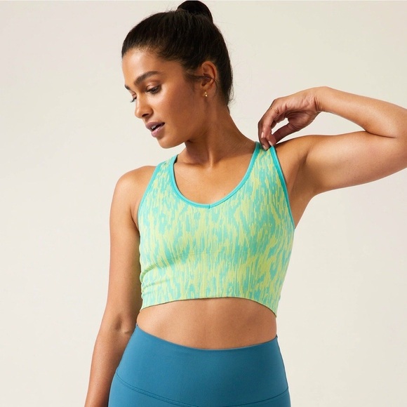 Athleta Tops - *NWT* Athleta Aurora Seamless Crop Rib Tank in Borealis Green Size M